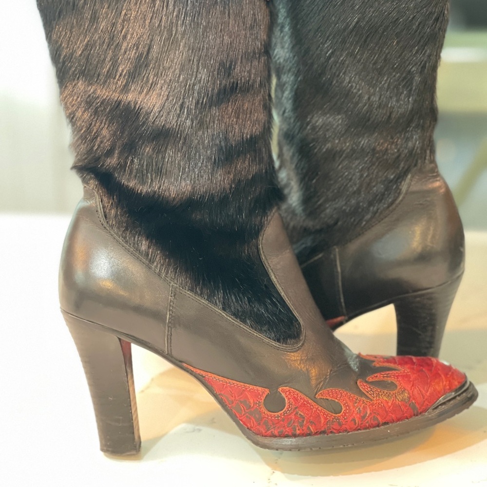 Donald J. Pliner 3/4 boots with fur